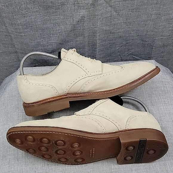 Heschung Wingtip Oxford Cream Suede leather Dress Shoe men\'s SZ 10.5 main image 10